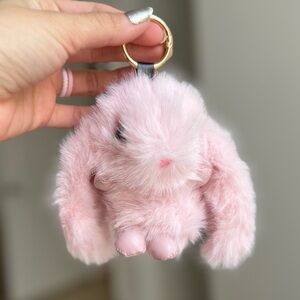 Plush Pink Bunny Keychain Easter Gift